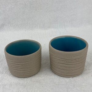 Pigeon Forge Pottery Douglas Ferguson Rustic Salt & Pepper Pinch Bowls Set of 2